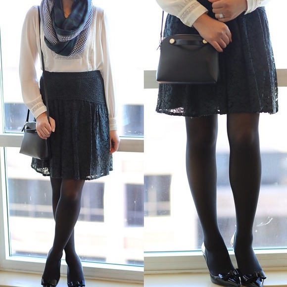 NWT Black Lace LOFT Skirt